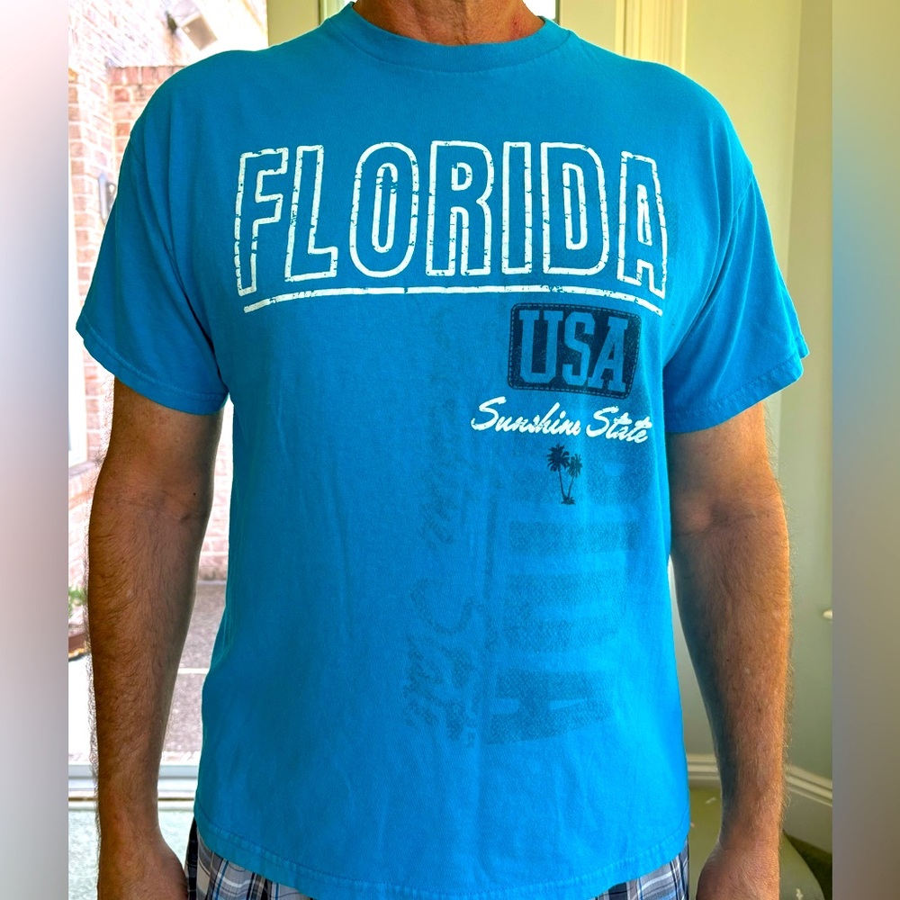 Florida USA Large t- shirt beautiful Blue Sunshine state